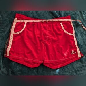 Silkworld Men's XXL Red Athletic Shorts with White Trim